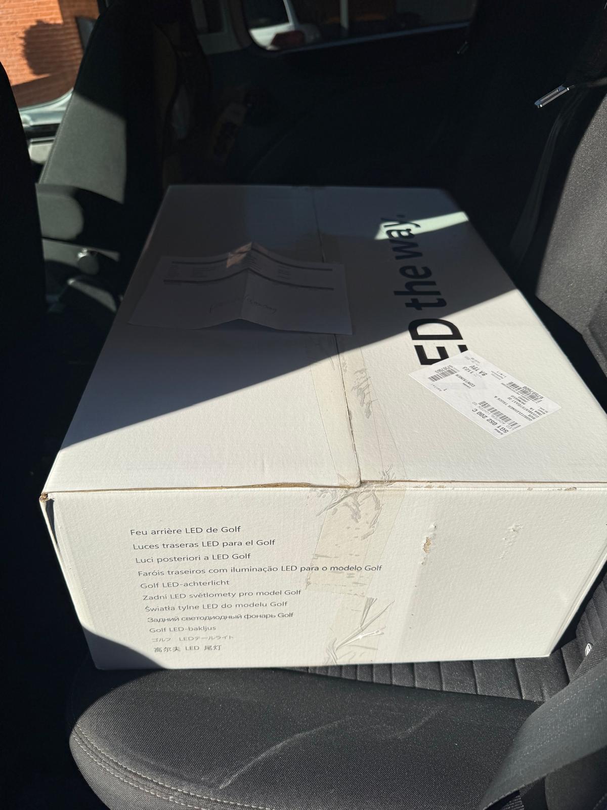 A box full of led tail lights.