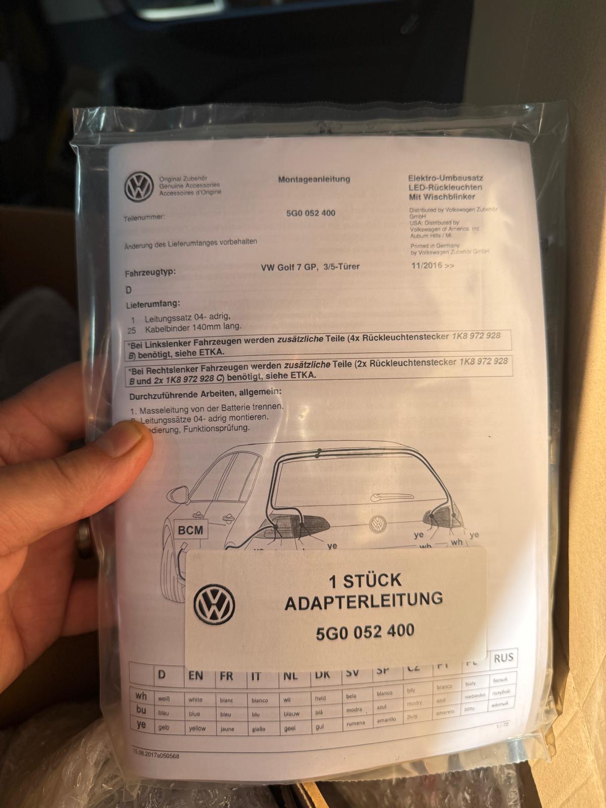 Documentation that came with the kit.